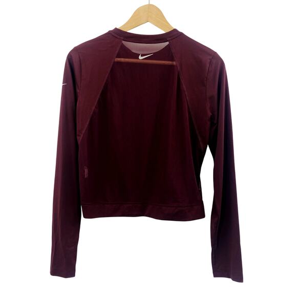 Nike maroon mesh back long sleeve top - Picture 1 of 4